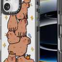 Bouvardia for iPhone 17 Case, Cute Design for Women & Girls, Protective & Aesthetic, Capybaras (Gray Bumper)
