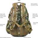 21L Small Tactical Backpack | Fit 12 Inch Laptop, Water Bottle Holder, 1050D fabric, Molle, Daily Work, Travel, Hiking (Camo)