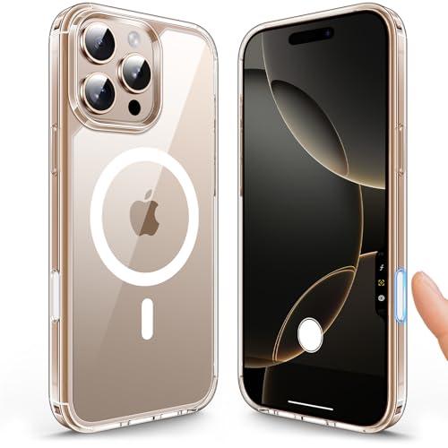 TAURI for iPhone 16 Pro Case with Camera Control Capture Button, Compatible with MagSafe [Anti-Yellowing], Military-Grade Protection, Slim Magnetic Phone Case for iPhone 16 Pro 6.3", Clear