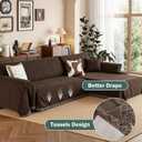 MEETSKY Sectional Couch Covers Chenille 2 Pieces Couch Covers for L Shape Sofa Cover Washable, Sofa Throw Cover for 3 Cushion Couch, Sofa Slipcover for Dogs(X-Large, 71"x118"+71"x118", Dark Chocolate)