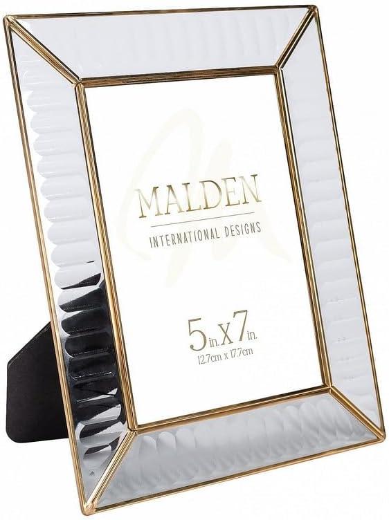 ASIN HOLDER - 5X7 RIBBED GLASS W/GOLD METAL