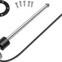 Geloo Stainless Steel Marine Fuel Sending Unit 0-190 ohms, Black, Automatic, Normally Closed, IP67 Rated (225MM-9inch)