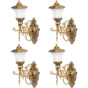 DOITOOL 4Pcs Dollhouse Wall Light Mini Vintage Dollhouse Wall Sconce Lights Decorative Miniature Lamps for DIY Micro Landscape Sand Table Ornaments - Golden