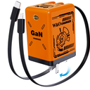 W & O gan Charger Fast Charger,45W Retractable Phone Charger Wall Plug with Lightening and Type-C Cables,for iPhone16/15/14/13/12/11 Series, Galaxy S25 24,Android and More (Orange)