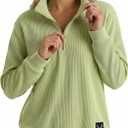 Womens Oversized Pullover Sweatshirt Quarter Zip Mock Neck Long Sleeve Casual Top Relaxed Fit Runs Large (S)
