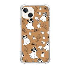 Trippy Hippie Halloween Cowboy Ghost Case for iPhone 13, Cute Halloween Ghost Cactus for Girls Boys and Women for iPhone 13,Trendy TPU Bumper Case