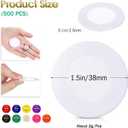 Leitee 500 Pcs White Plastic Poker Chips Bulk 1.5 Inch Mini Bingo Chips Tokens Markers Blank Casino Counting Discs Learning Math Counters for Adults Interlocking Game Counting Reward Card