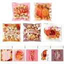 Fall Thanksgiving Cellophane Treat Bags, 100 Pcs Self Adhesive Thanksgiving Gift Cookie Bags, Plastic Pumpkin Candy Snack Goodie Ziplock Bag Bulk for Fall Thanksgivings Autumn Party Favors Supplies