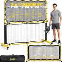 Fostoy Pickleball Rebounder Practice Net with Wheel, Adjustable Angle | 6FT Mini Pickleball Training Net, With Court Markers, Driveway, Backyard Indoor Garage, Easy Setup for Team Training