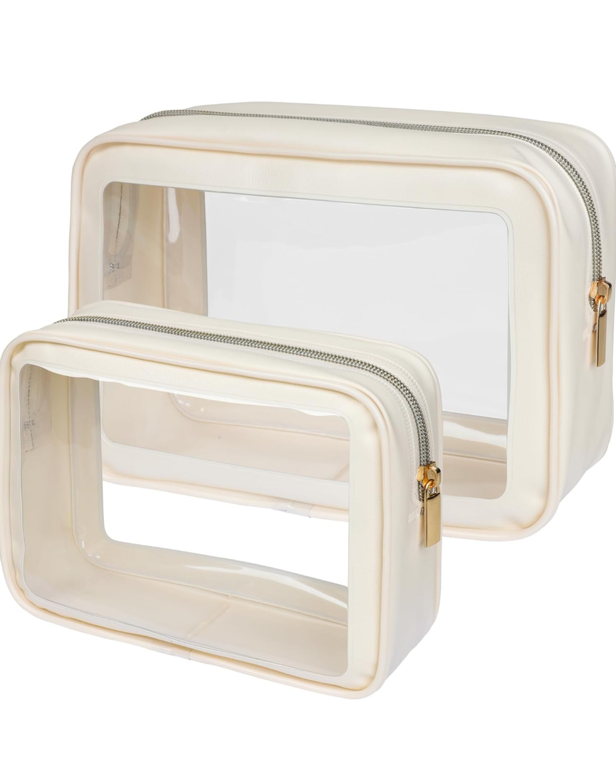 PACKISM TSA Approved Toiletry Bag - Upgrade Color-Edged Clear Makeup Bags, Clear Toiletry Bags For Traveling Fits Various Storage Needs