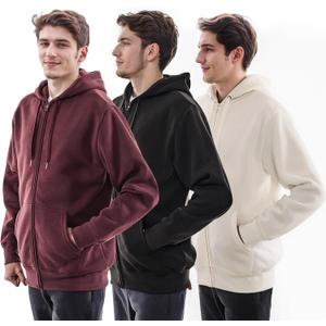 3 Pack Mens Fleece Hoodie Long Sleeve Lightweight Athletic Workout Sweatshirt for Men with Pockets (S)