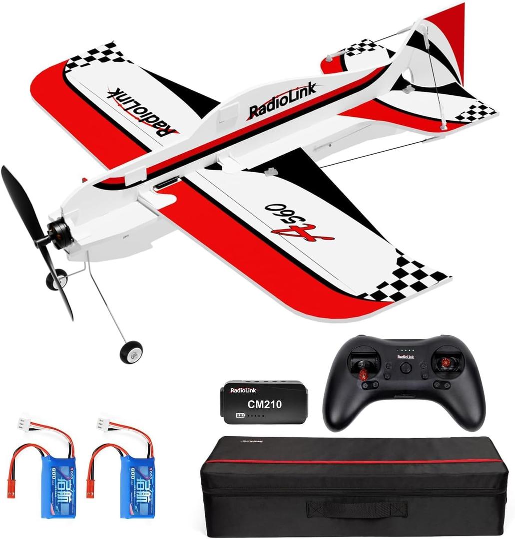 Radiolink A560 Ready to Fly (RTF) 3D RC Airplane 580mm Wingspan with Byme-A Gyro FC, 6 Flight Modes, Brushless Motor 15A ESC RC Plane, T8S Mode 2 & R8XM Voltage Telemetry for Beginner or Experienced