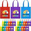 Dansydaisy End of the Year Gift Bags for Students Bulk Rainbow Non Woven Tote Bags Party Favor Bag with Handles for Sunday School Gift Teacher Appreciation Graduation Party Supplies
