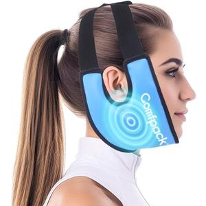 Wisdom Teeth Ice Pack Head Wrap with Ear Hole Design, FSA Eligible, Soft Face Ice Pack Reusable Gel Hot Cold Therapy for TMJ Pain Relief, Oral Surgery, Face Swelling, Tonsillectomy Recovery (Blue)
