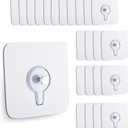 Wall Hooks, Picture Hangers Without Nails, Adhesive Wall Hooks, Waterproof and Rustproof to use Inside Kitchen, Bathroom, Home and Office (A)