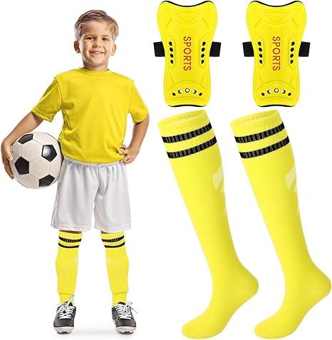Syhood Soccer Shin Guards and Socks for Toddler Kids Youth, Lightweight Soccer Shin Pads Protective Defender Gear for 3-5, 5-10, 10-15 Years Old Children Teen Boys Girls Sports Game