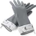 Full Circle Splash Patrol Natural Latex Cleaning Gloves Large - Eco-Friendly, Durable, Kitchen, Bathroom, Household Cleaning - Gray 
