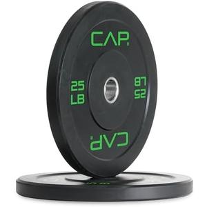 CAP Barbell Rubber Olympic Bumper Plate Black and Green Colors 25 LBS pair