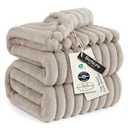 Bedsure GentleSoft King Size Blanket for Bed - Cozy Soft Blankets for Women, Cute Large Fleece Throws for Girls, Beige, 108x90 Inches