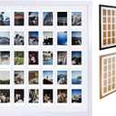 White Multi Picture Frame Collage Wall Decor For Fujifilm Instax Mini Film - 30 Openings Large Photo Collage Frame For Wall - Mini Picture Wall Frame - Not Compatible with Polaroid Film Size