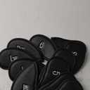 Golf Iron Head Covers, 12Pcs PU Golf Head Covers, Durable Golf Club Head Covers with Number Tags for Ping Titleist Callaway Taylormade Cobra (3-9 Pw Aw Sw Lw Lw)