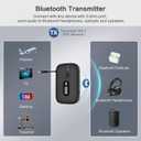 SIMOLIO Airplane-Bluetooth-Adapter for AirPods/Headphones, 20 Hr Battery, Supports 2 Earbuds/Wireless Headphones, 3.5mm AUX Wireless Audio Transmitter for TV, Gym Equipment, Controller, MP3 Player