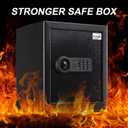 Tenamic Safe Box 2.0 Cuft Fireproof Waterproof Home Safe, Keypad Large Lock Box Cabinet Safes, Solid Alloy Steel for Office Hotel Home, Black