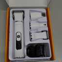 Oneisall 4 in 1 Dog Grooming Kit with LCD Display, Dog Hair Trimmer for Paw Nail Grinder, Rechargeable Cordless Low Noise IPX7 Waterproof Pet Clippers (White)