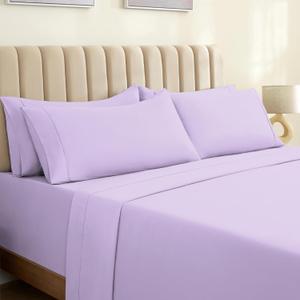 LuxClub 6 PC King Sheet Set, Breathable Luxury Bed Sheets, Deep Pockets 18" Wrinkle Free Cooling Bed Sheets Machine Washable Hotel Bedding Silky Soft - Periwinkle King