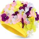 WINOMO Fashionable Swim Cap Floral Petal Stylish Swimming Hat Bathing Caps, Small, 5cm