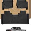 PELEUS Floor Mats for 2015-2026 Ford F150 Super Cab/Extended Cab, All Weather TPE Floor Liners Compatible with F-150 STX XLT XL, Precision Fit Waterproof Car Mats, Front & Rear Full Set, Black