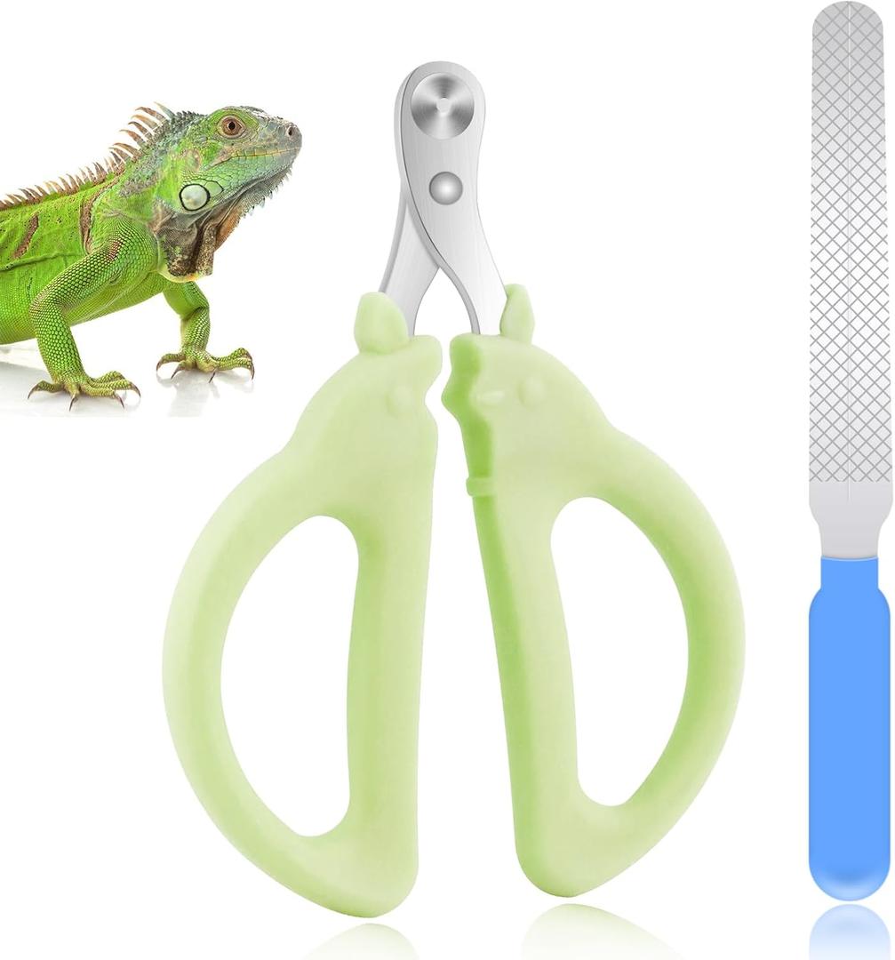 3 x Cat Nail Clippers with Nail File, Kitten Claw Nail Clippers for Trimming, Stainless Steel Pet Bearded Nail Clippers Tool for Dragon, Guinea Pig, Rabbits, Birds, Ferret Small Breed Animals(Green)