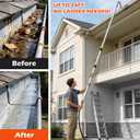 24FT Reach Gutter Cleaning Tool with 8-15FT Telescopic Pole, 360 Rotatable Duckbill Metal Head Gutter Cleaner with Shut Off Valve, Adjustable Leak-Proof Gutter Washing Tool for Garden Hose