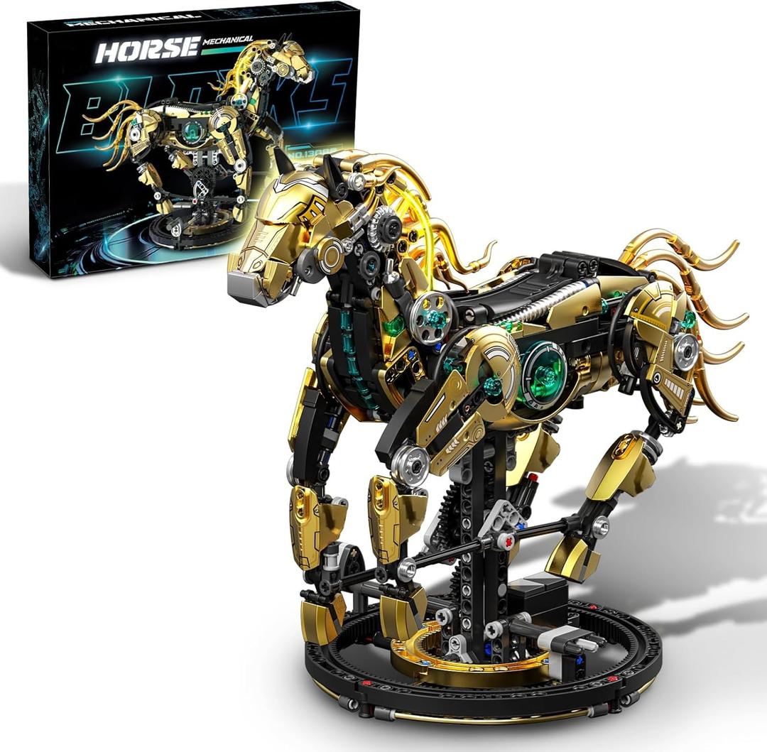 Mechanical Horse Building Sets, Compatible with Lego Animals, Animal Collection Toy, Home or Office Decor for Adults, STEM Building Gift for Teens Boys and Girls 8-14 (1055PCS)