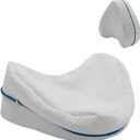 Upgrade Invisible Zippered Pillow Cover Compatible with Contour Legacy Knee Pillow,Anti-Pilling and Washable Legacy Leg and Knee Foam Support Cover Only (White)