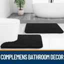 OLANLY Bathroom Runner Rugs 59x24, Extra Soft Absorbent Chenille Bath Rugs, Rubber Backing Quick Dry, Machine Washable Long Bath Mats for Bathroom Floor, Tub and Shower, Home Decor Accessories, Black