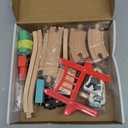 Tiny Land Wooden Train Set for Toddler - 39 Pcs- with Wooden Tracks Compatible with Major Brands - Expandable, Changeable-Train Toy for 3 4 5 Years Old Girls & Boys