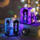 Halloscume 10 Sets 80s Party Decorations 90s Cassette Tape Bucket Centerpiece Tape Radio Boombox Birthday Party Table Neon Light Decorations for 1980 1990 Hip Hop Supplies