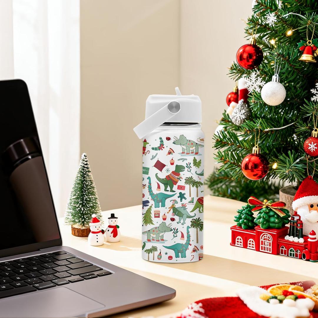 Dinosaur Gifts, Dinosaur Water Bottle 16 oz, Dinosaurs Insulated Water Bottle With Straw, Christmas Gifts For Women Girls Mother Best Friends, Dinosaurs Insulated Cup