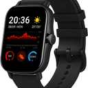 Smart Fitness Watch with Heart Rate Monitor, 1.4 Inch Touch Screen, Activity Tracker, Weather Display, Step Counter for Sports, Unisex Smartwatch for Men and Women (Black)