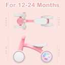 SEREED Colorful Lighting Baby Balance Bike, Toys for 1 Year Old Boys Girls, 12-24 Month Toddler Balance Bike with 4 Silence Wheels, First Birthday Gift (Pink)