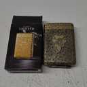 Cigarette Case with USB Lighter 16 pcs 84mm Regular/King Size Cigarettes Electric Rechargeable Flameless Windproof Lighters (Bronze)