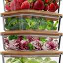 Glass Food Storage Containers with Bamboo Lids (4 Pack, 36 Ounce) Eco Friendly Meal Prep Containers Airtight  Plastic Free, BPA Free