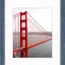 Frametory, 11x14 Frames Display 8x10 Picture with Mat or 11x14 Photo Without Mat, Shatter-Resistant Glass, Pre-Installed Wall Mounting Hardware - Blue