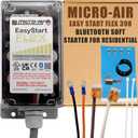 MICRO-AIR EasyStart FLEX 398 - Bluetooth Soft Start Kit for Home Air Conditioner, RV & Commercial Use, Works with Generators, Reduces Power Surge, Efficient Start-Up - Up to 6 Tons w/Installation Kit