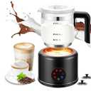 Milk Frother and Steamer, 6 in 1 Milk Steamer and Milk Warmer, 17oz Auto Shut Off Electric Frother with Touch Screen, Hot/Cold Foam Maker for Coffee, Latte, Cappuccino, Hot Chocolate, Black