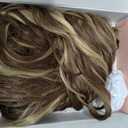FLUFYMOOZ Ponytail Extension, 26 Inch Drawstring Ponytail Hair Extensions for Women， Long Curly Wavy Ponytail Natural Wavy Synthetic Hairpiece for Women (26 Inch Cool Brown with Blonde Highlights)