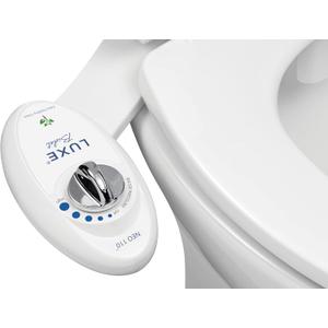 LUXE Bidet NEO 110 - Single Nozzle, Non-Electric Bidet Attachment for Toilet Seat, Adjustable Water Pressure, Rear Wash (White)