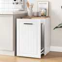 ZIFTY Pull Out Trash Can Cabinet for 10 Gallon Bin, Laundry Hamper, White