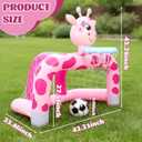 Soulchen 2 Set 2 in 1 Inflatable Toddler Basketball Hoop Soccer Goal Set, Giraffe Indoor Outdoor Sports Activity Center Toys for Kids, Baby Toddlers Birthday Gift for 1 2 3 4 5 Year Old Boys Girls